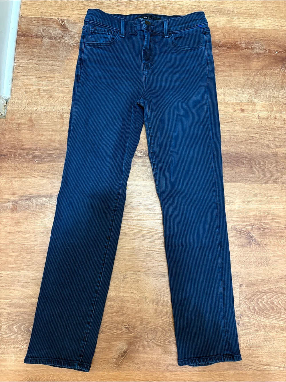 J Brand Ruby Navy Straight-Leg Lined Blue Jeans Size 24